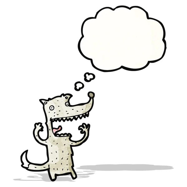 クレイジーなアイデアを持つ漫画のオオカミ — ストックベクタ