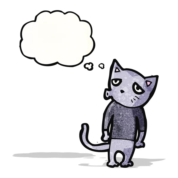 Мультяшний кіт з бульбашкою думок — стоковий вектор