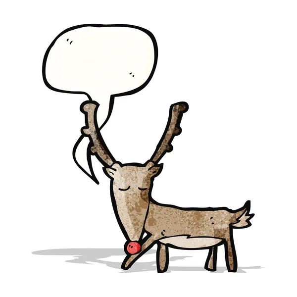 Cartoon red nosed renar卡通红鼻的驯鹿 — 图库矢量图片
