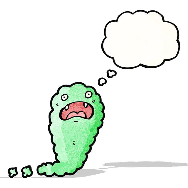 Dibujos animados verde nube fantasma — Vector de stock