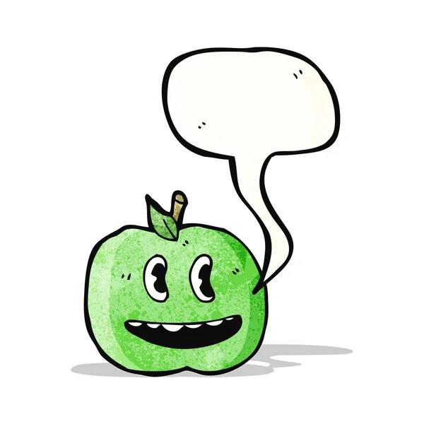 Jabłko kreskówka z dymek — Wektor stockowy