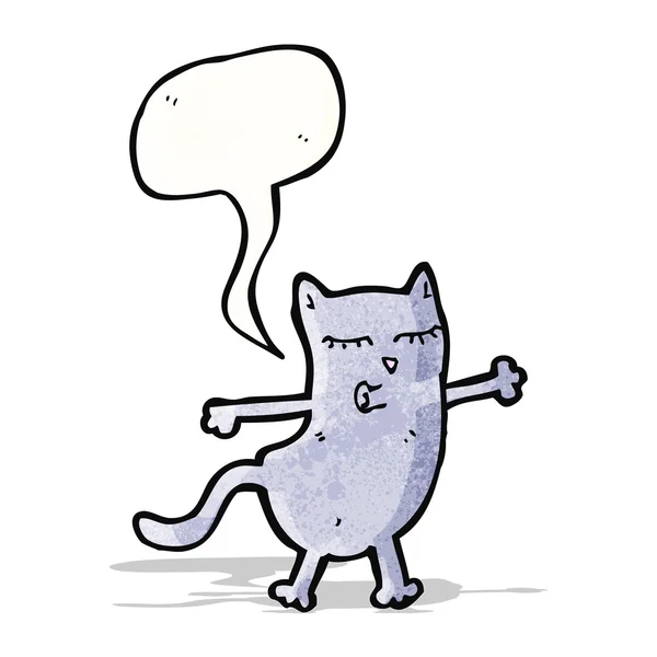 Divertido gato de dibujos animados con burbuja de habla — Archivo Imágenes Vectoriales