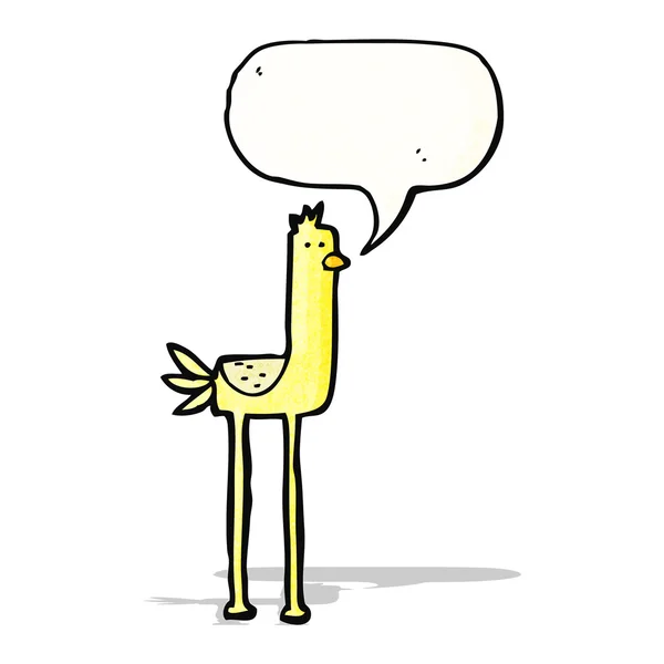 Kreslený pták s bublinou řeči — Stockový vektor