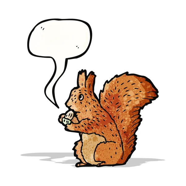 Esquilo ilustrado com bolota — Vetor de Stock
