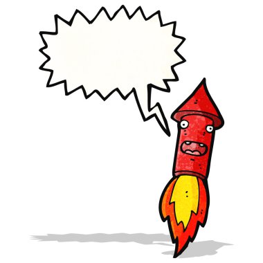 karikatür havai fişek roket