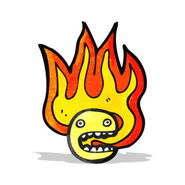 yanan yüz simgesi karikatür