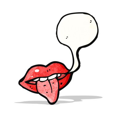 dil karikatür yapışmasını
