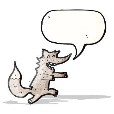 Konuşma baloncuklu çizgi film kurdu.