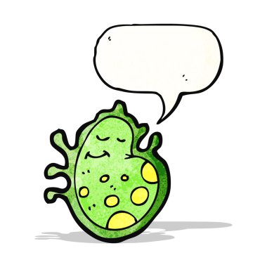 karikatür mikrop ile konuşma balonu