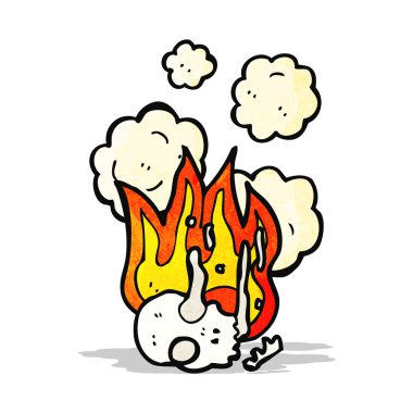 alev kafatası karikatür