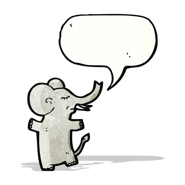 Cartoon olifant met tekstballon — Stockvector