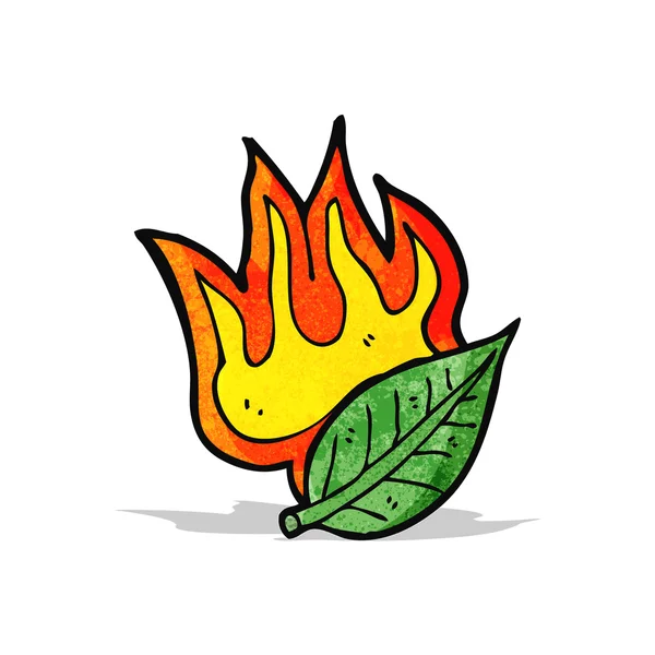 Cartoon burning leaf — Stock Vector