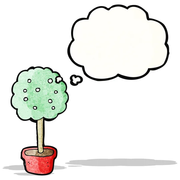 Baum mit Gedankenblase Karikatur — Stockvektor