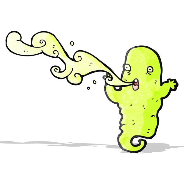 Cartoon ghost spugen slijm — Stockvector