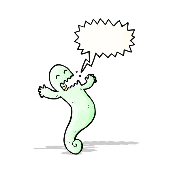 Fantasma con burbuja de habla — Vector de stock