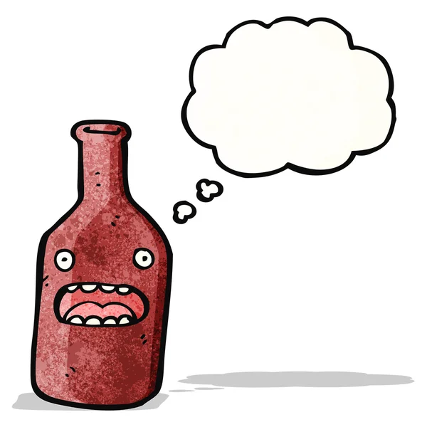 Botella de dibujos animados con la cara — Vector de stock