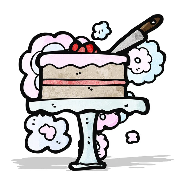 Cartoon cake on cakestand — Stock Vector