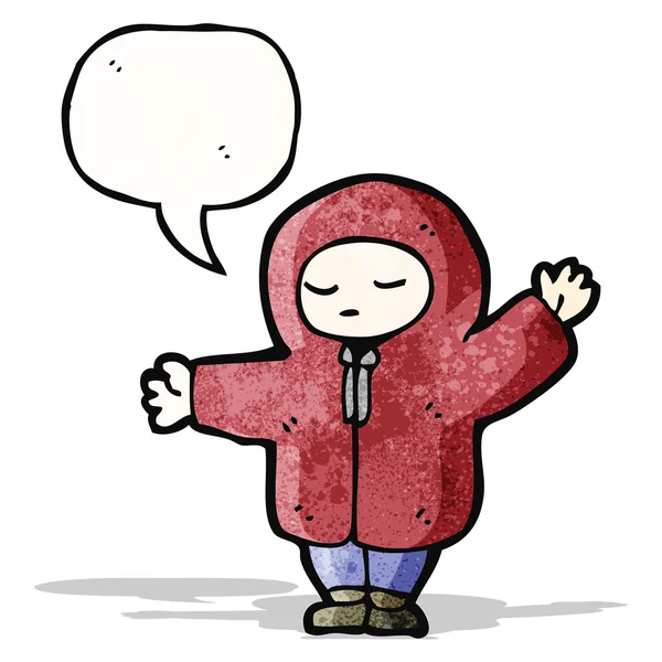 Cartoon boy in rain coat — Stock Vector