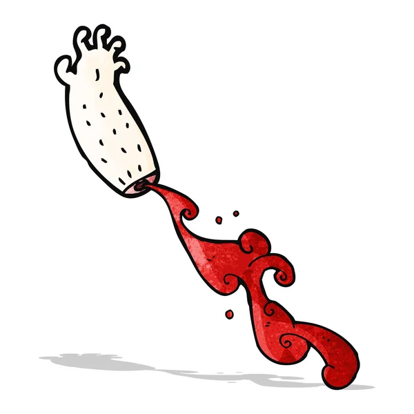 Bloed spuitende arm cartoon — Stockvector