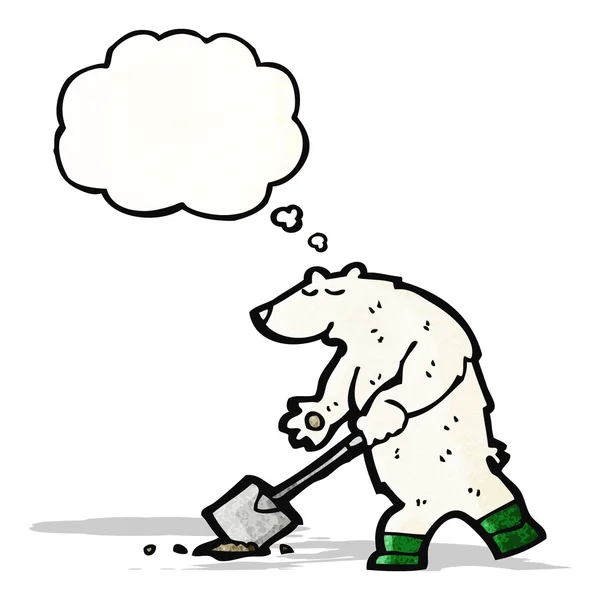 Karikaturisbjørn med tankeboble – stockvektor