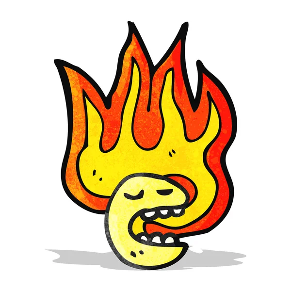 Flammande emoticon ansikte cartoon — Stock vektor