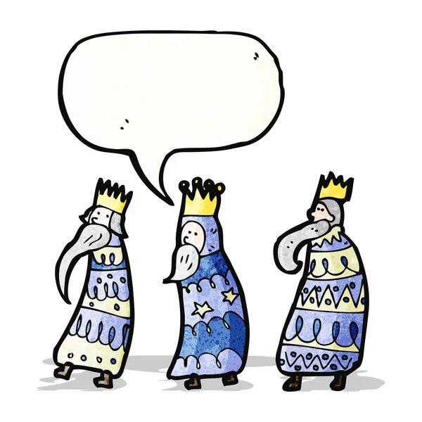 Dibujos animados tres reyes — Vector de stock