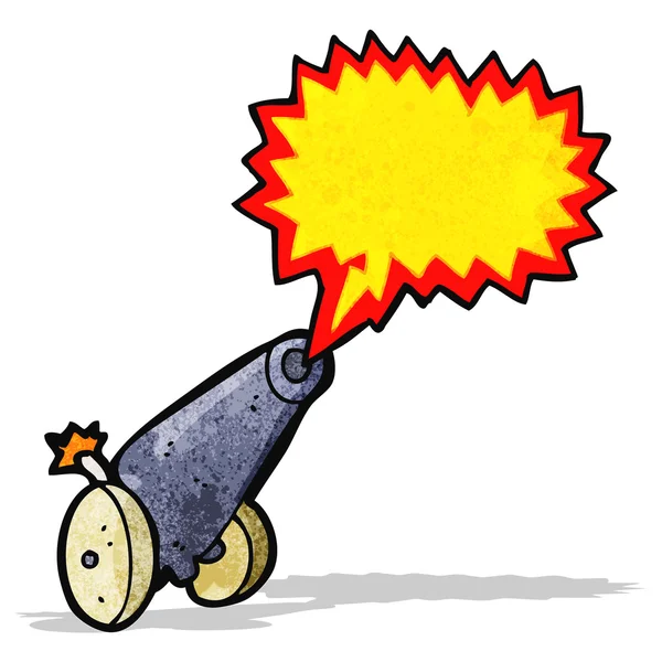 Cartoon cannon firing — Stock Vector