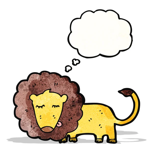 Lion with thought bubble cartoon — Stock Vector