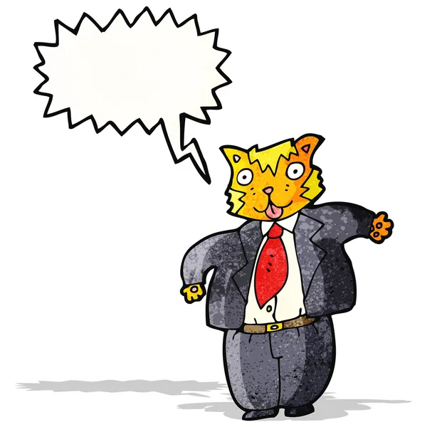 Dibujos animados gato gordo hombre de negocios — Archivo Imágenes Vectoriales