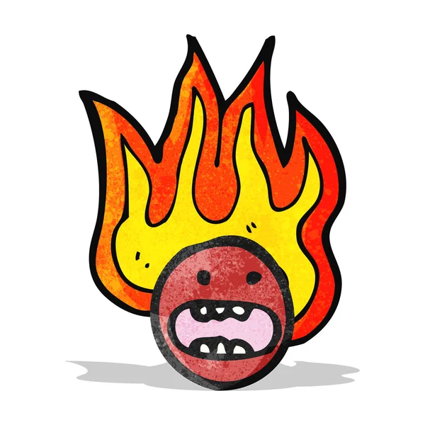 Cartoon flaming emoticon face — Stock Vector