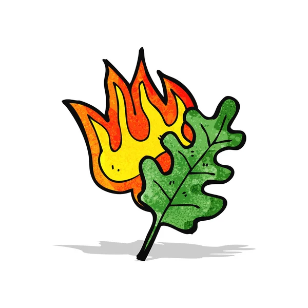 Cartoon burning leaf — Stock Vector