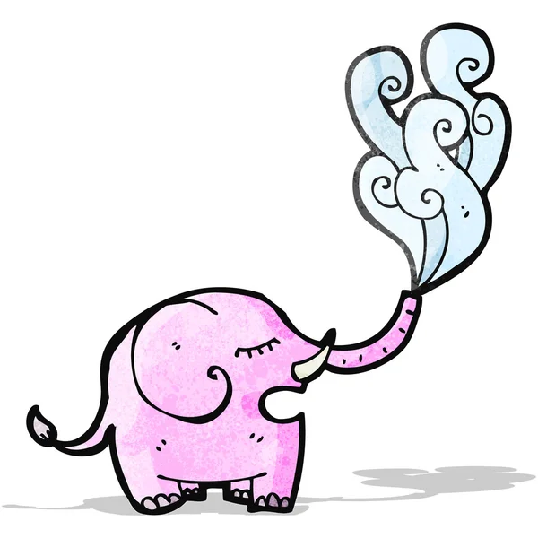 Cartoon olifant Spuitende kutjes — Stockvector