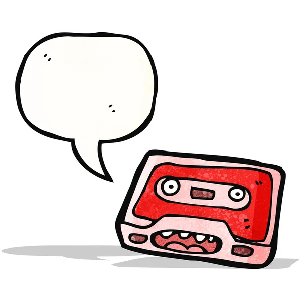 Retro cassette cinta de dibujos animados carácter — Archivo Imágenes Vectoriales