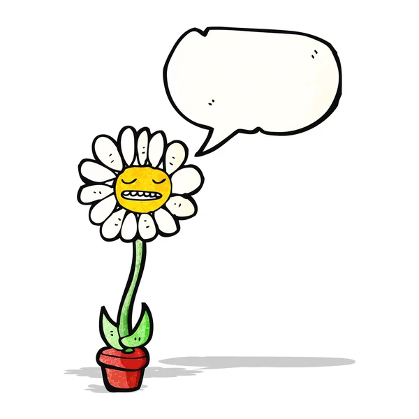 Dibujos animados hablando flor — Vector de stock