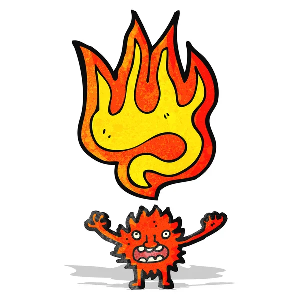 Cartoon little fire imp — Stock Vector