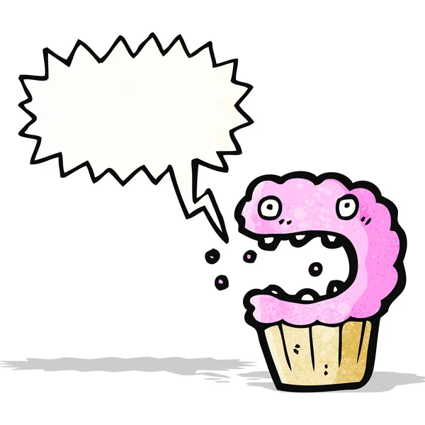 Cartone animato pazzo cupcake — Vettoriale Stock