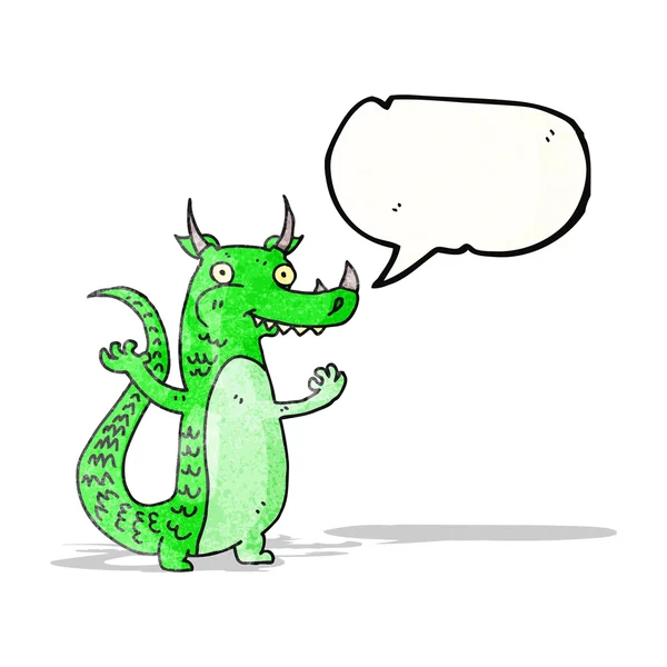 Cartoon green dragon — Stock vektor