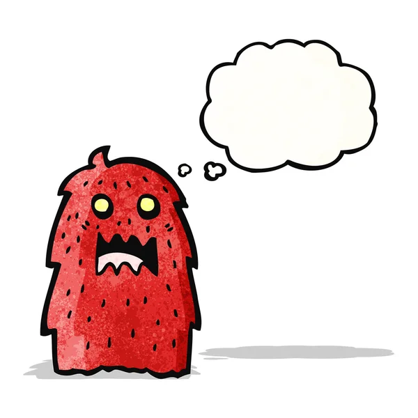 Poilue monstre rouge dessin animé — Image vectorielle