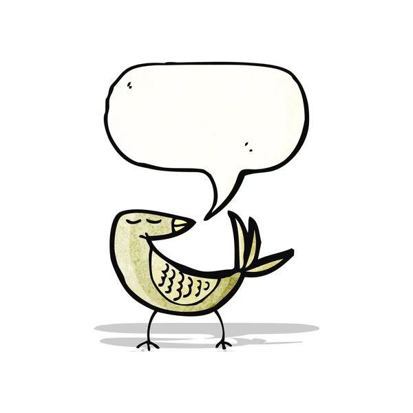 Cartoon bird with speech bubble — Stock Vector