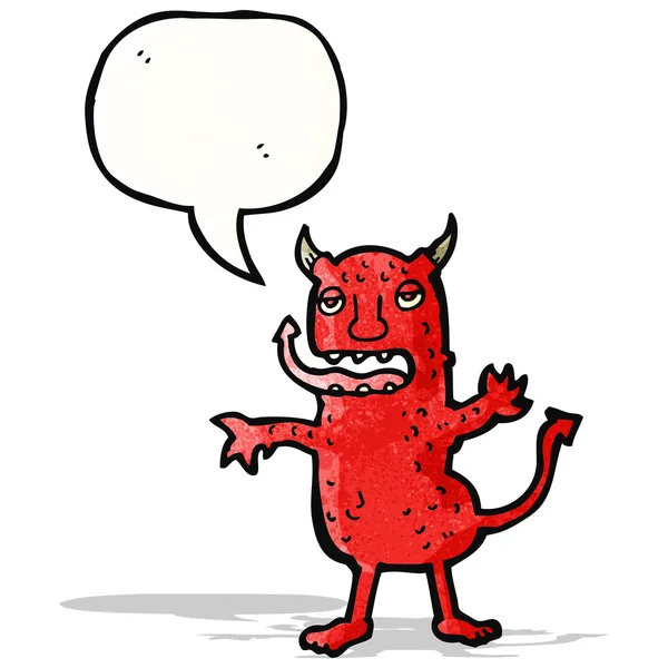 Dessin animé diable avec bulle de parole — Image vectorielle