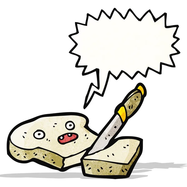 漫画のキャラクターのパンのスライス — ストックベクタ
