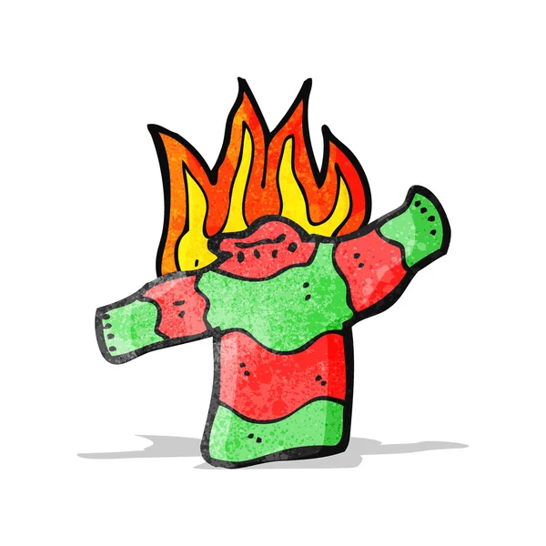 Burning christmas jumper cartoon — Stock Vector