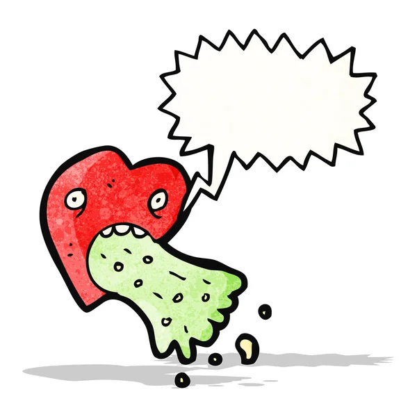 Liefde zieke hart cartoon — Stockvector