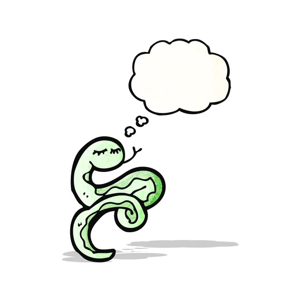 Κινουμένων σχεδίων φίδι με φούσκα σκέψης — Διανυσματικό Αρχείο