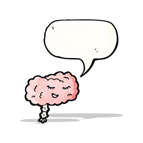 Cérebro dos desenhos animados com bolha de fala —  Vetores de Stock