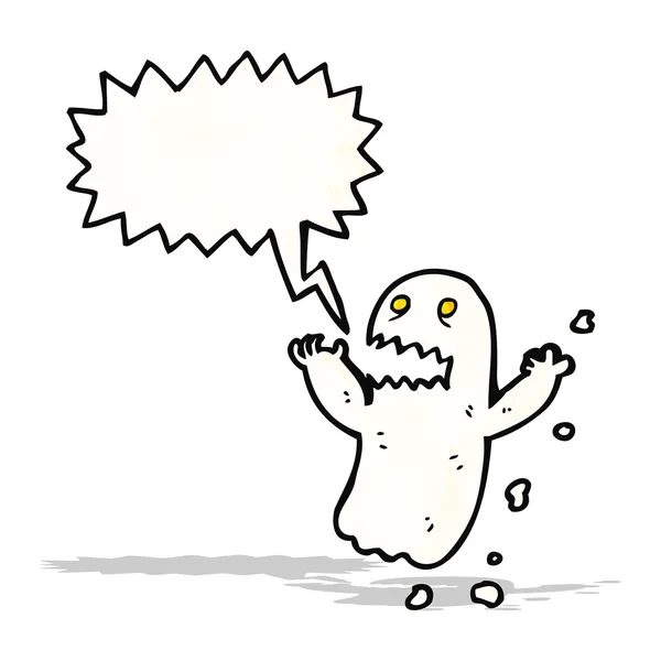 Cartoon shrieking ghost — Stock Vector