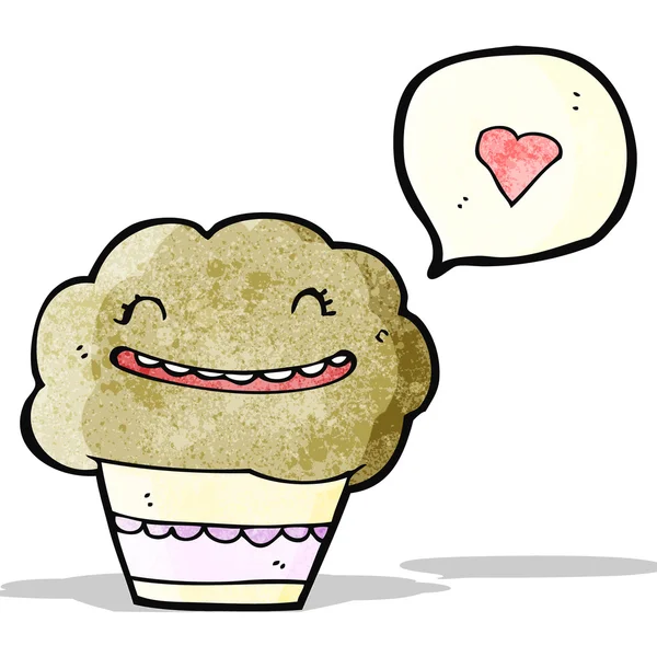 Cartoon talking muffin — Stock Vector