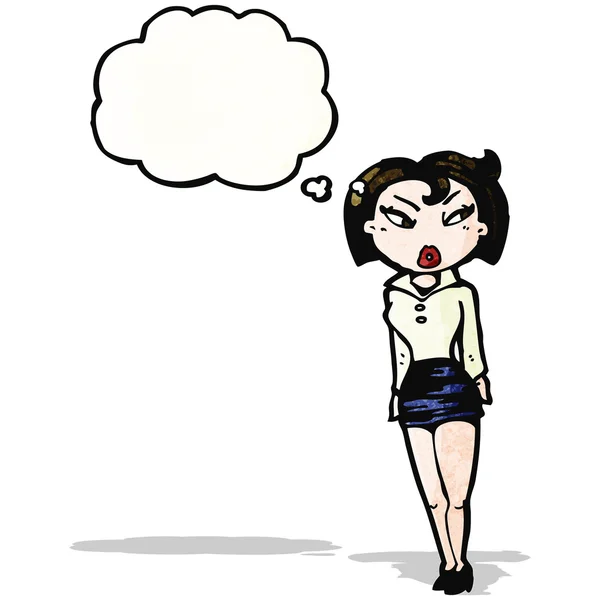 Dessin animé femme en jupe courte — Image vectorielle