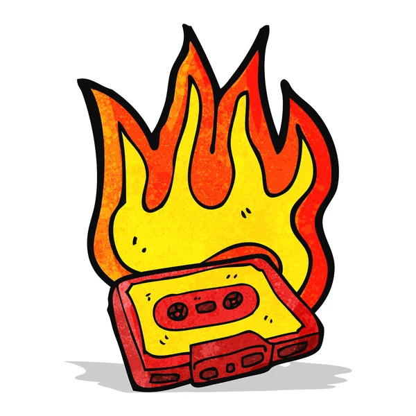 Brennendes Kassettenband — Stockvektor