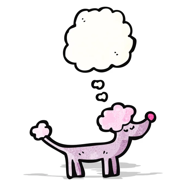 Poodle de desenho animado com bolha de pensamento — Vetor de Stock